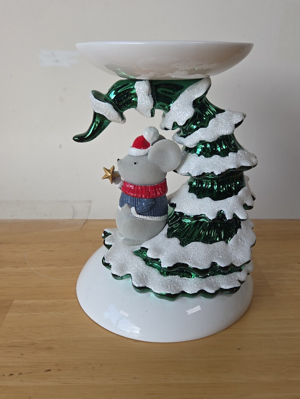 Bath & Body Works Christmas Tree Mouse Single Wick Candle Holder